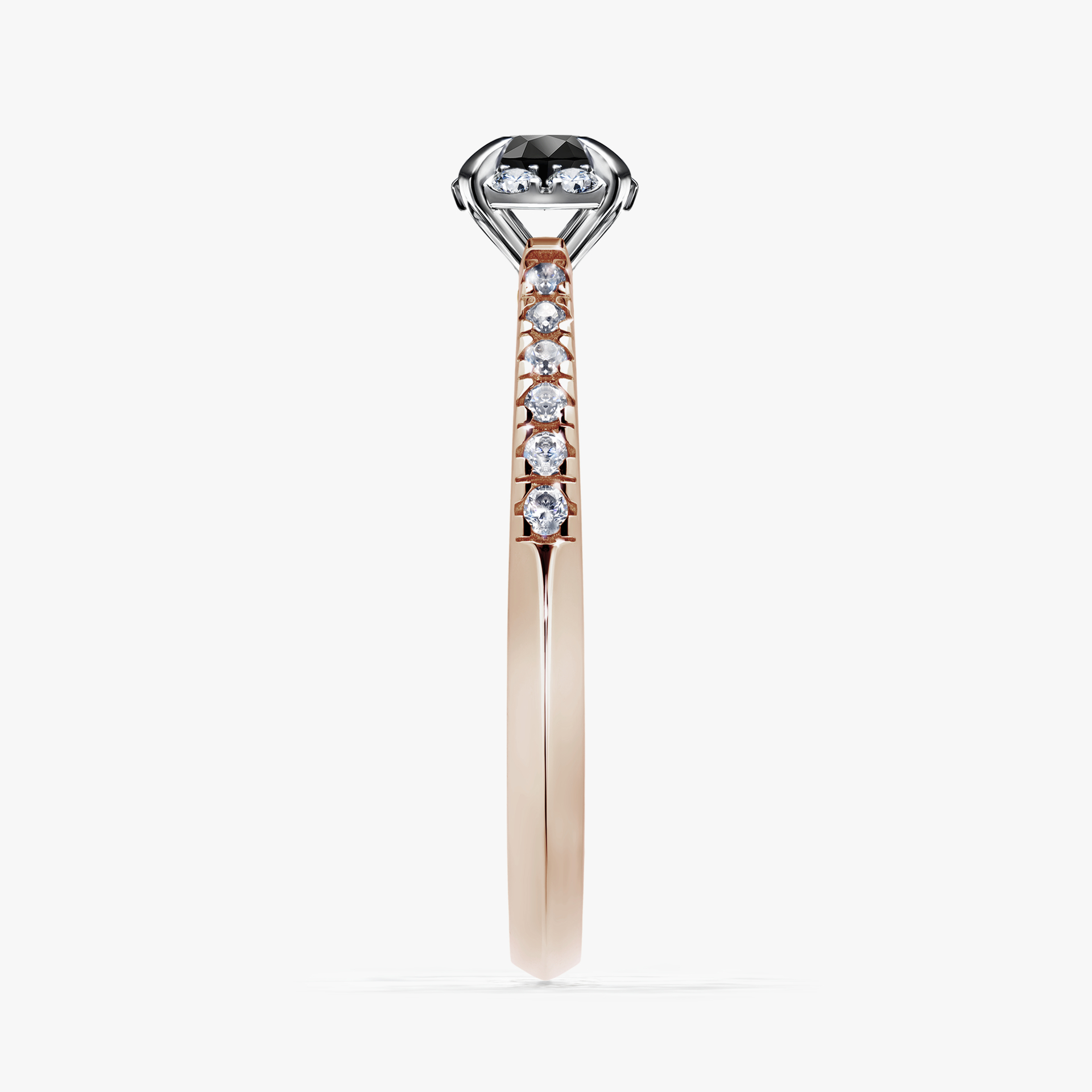 Pierścionek zaręczynowy My Princess z różowego złota z czarnym diamentem 0,28ct